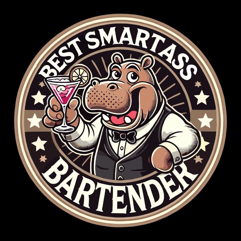 Bartender Barman Hippopotamus Hippopotamus Gift