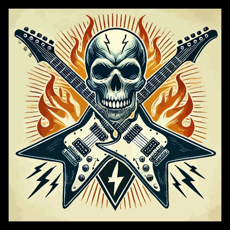 Affiche Rock avec Guitares