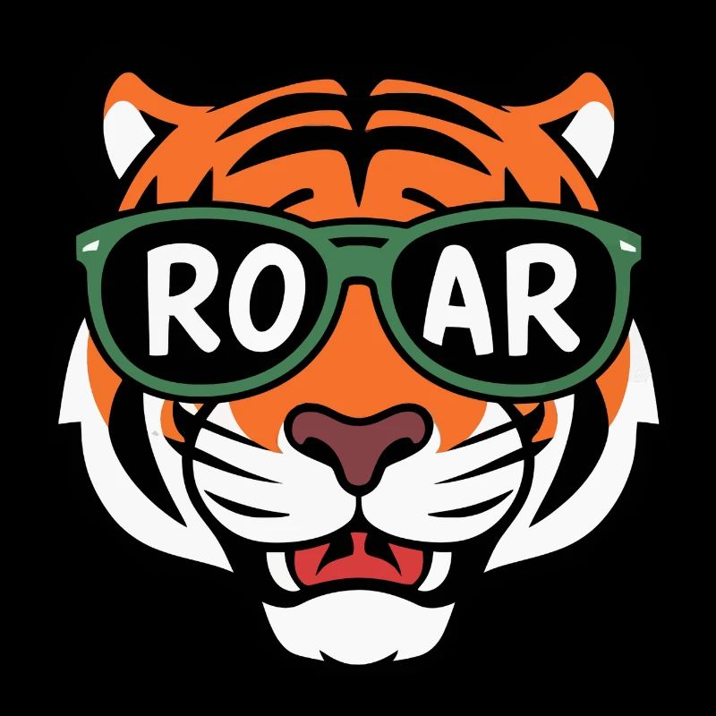 Cool Tiger avec lunettes de soleil