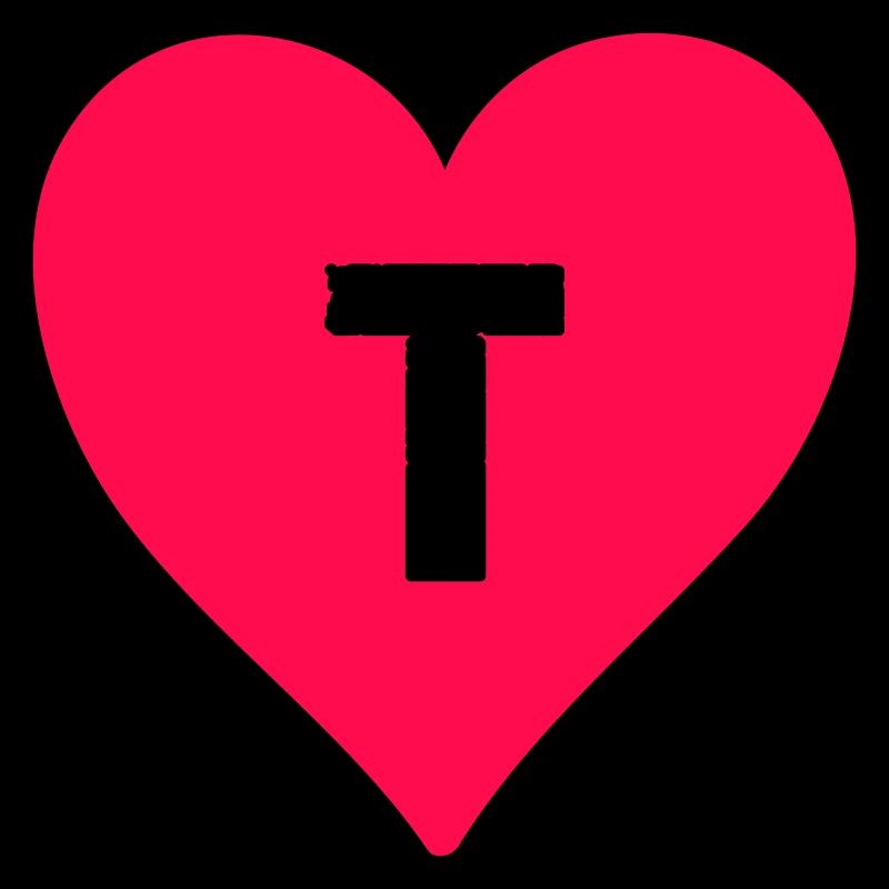 heart letter T