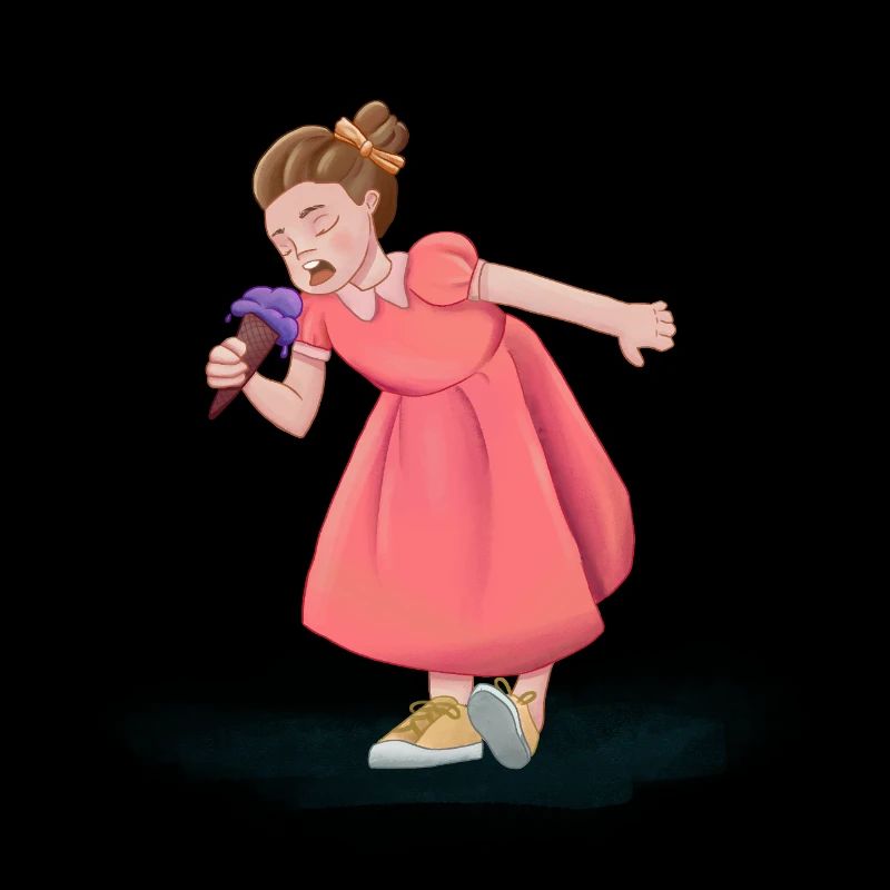 Mädchen mit Kleid und Eis