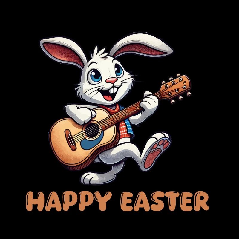 Guitare Lapin Joyeuses Pâques