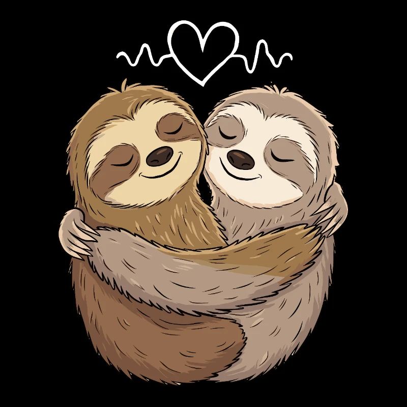 Cute Lazy Couple Love Cuddles