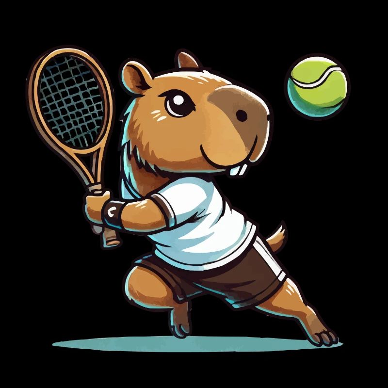 Capybara Comic Tennis