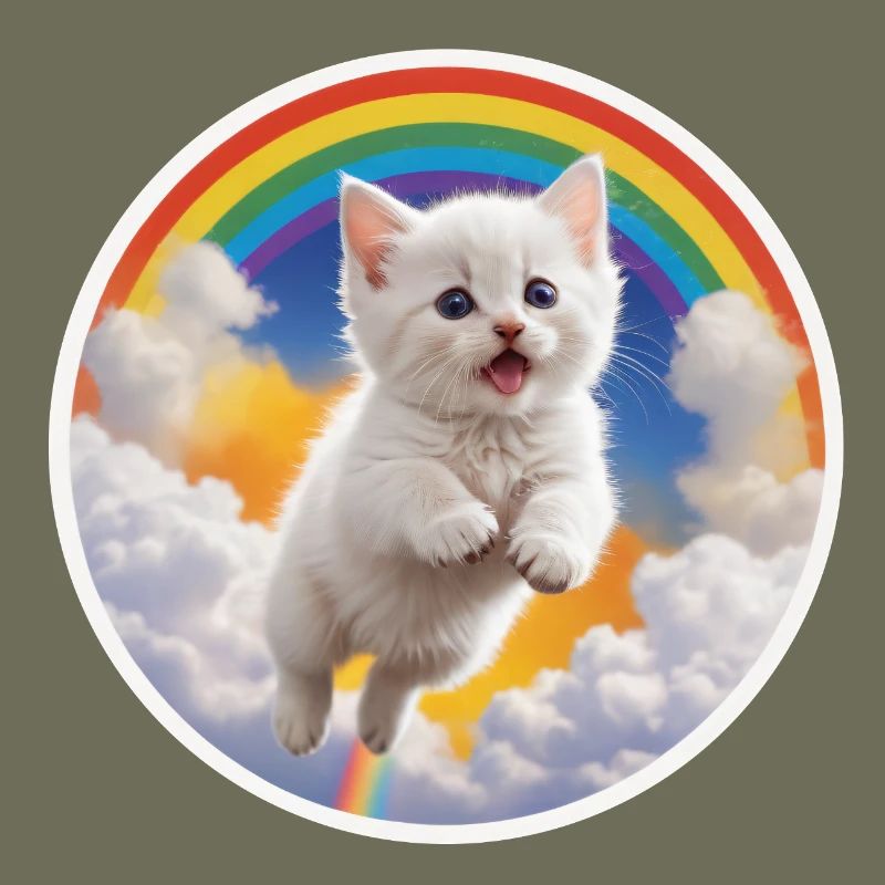Chaton Blanc Arc-en-ciel 3