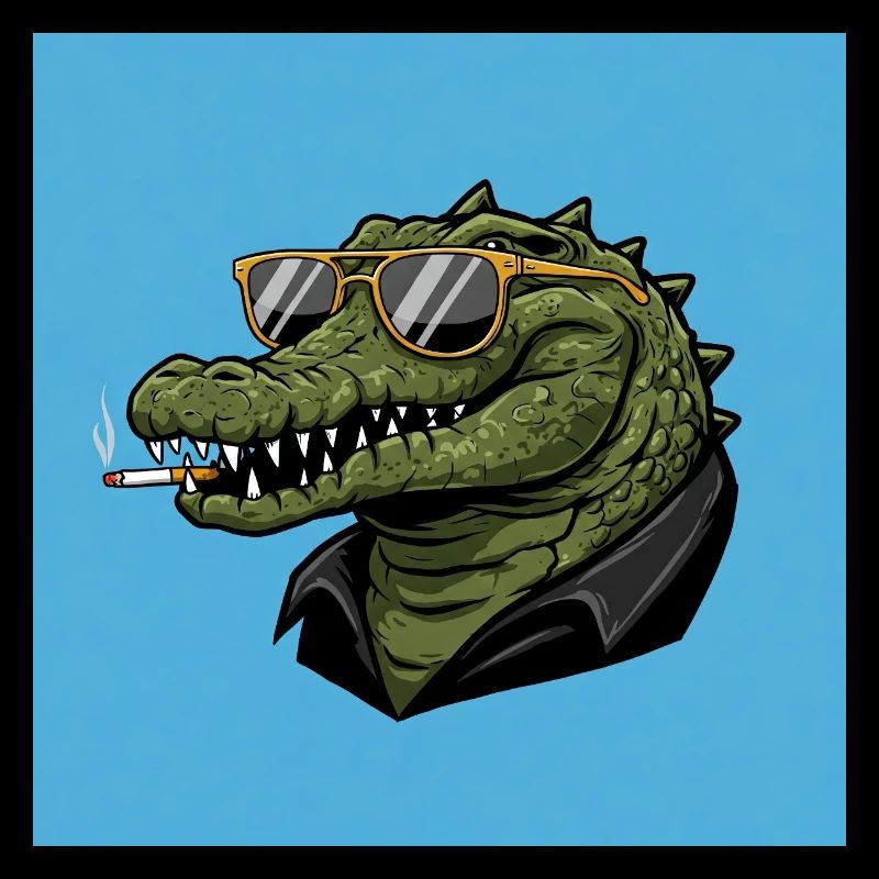 Cool crocodile with sunglasses