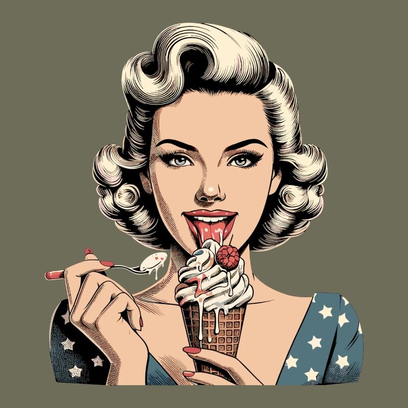 Pin Up Retro Rockabilly Eiscreme Softeis Geschenk
