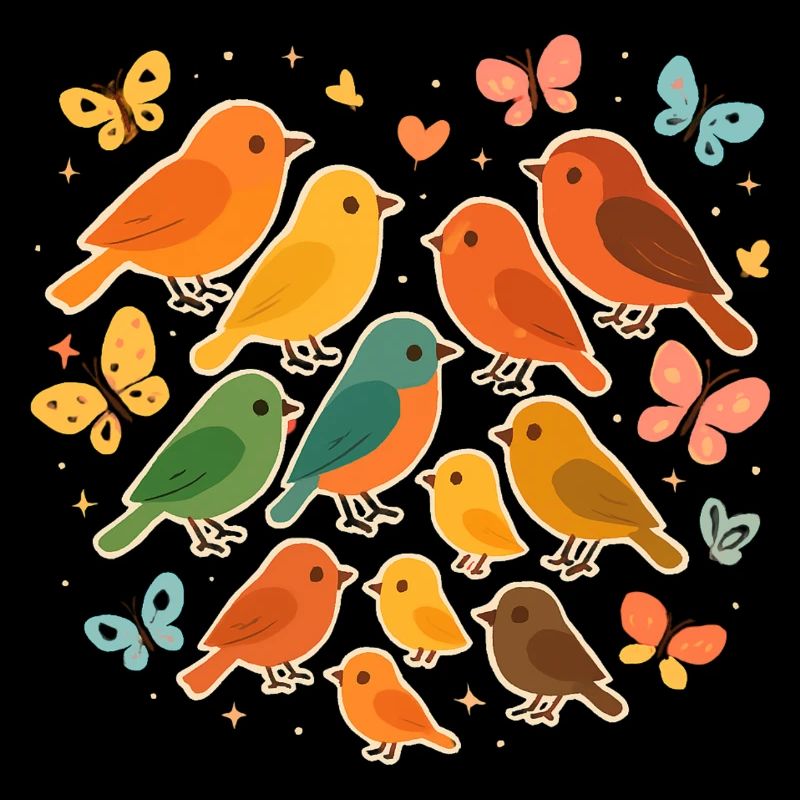 Oiseaux et papillons