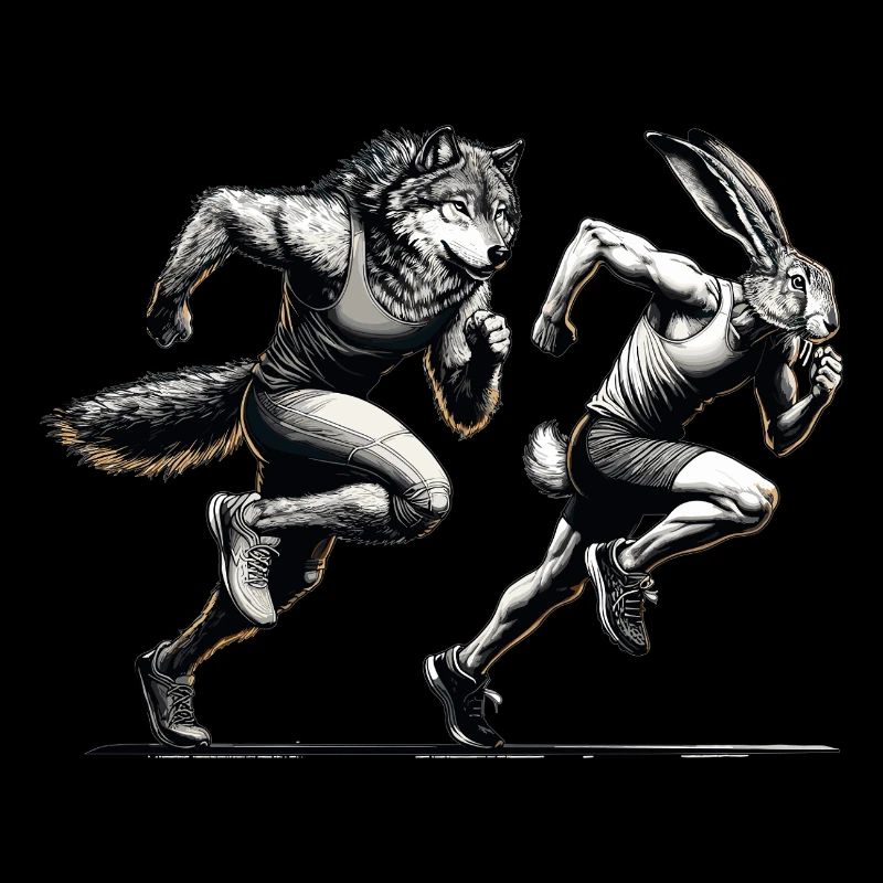 Competition Rabbit and Wolf Race Sprint Gift