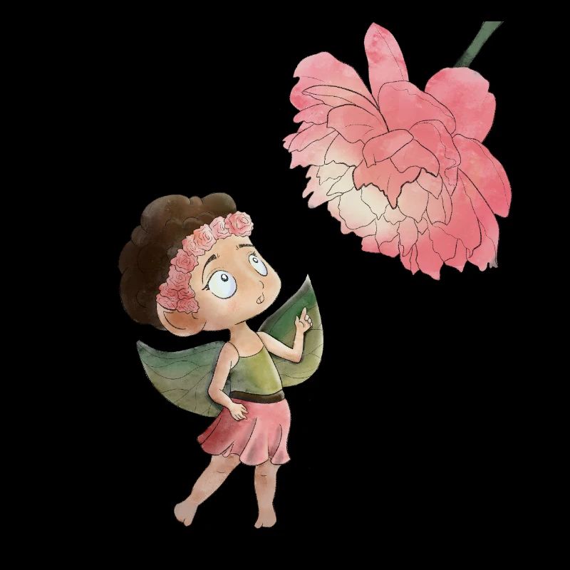 Fée magique avec pivoine