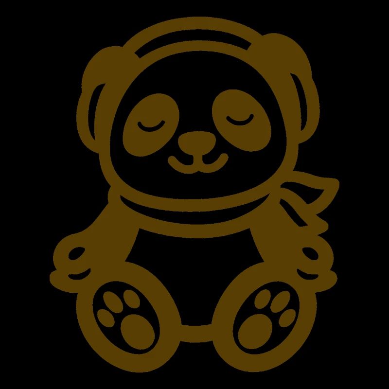Chilliger Panda mit Kopfhörern – Musik trifft