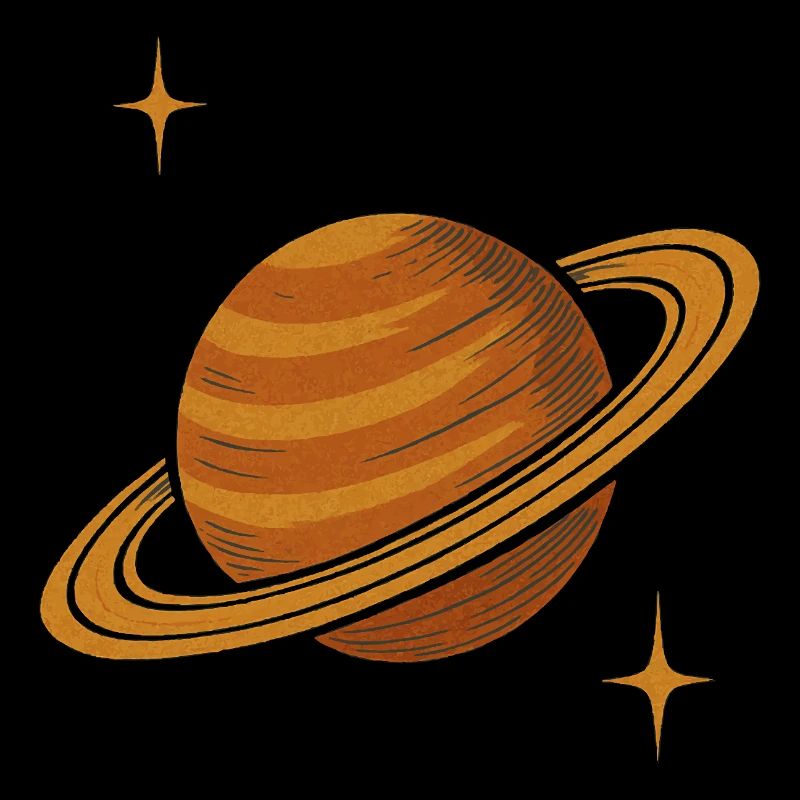 Planète Saturne rétro – Design spatial vintage