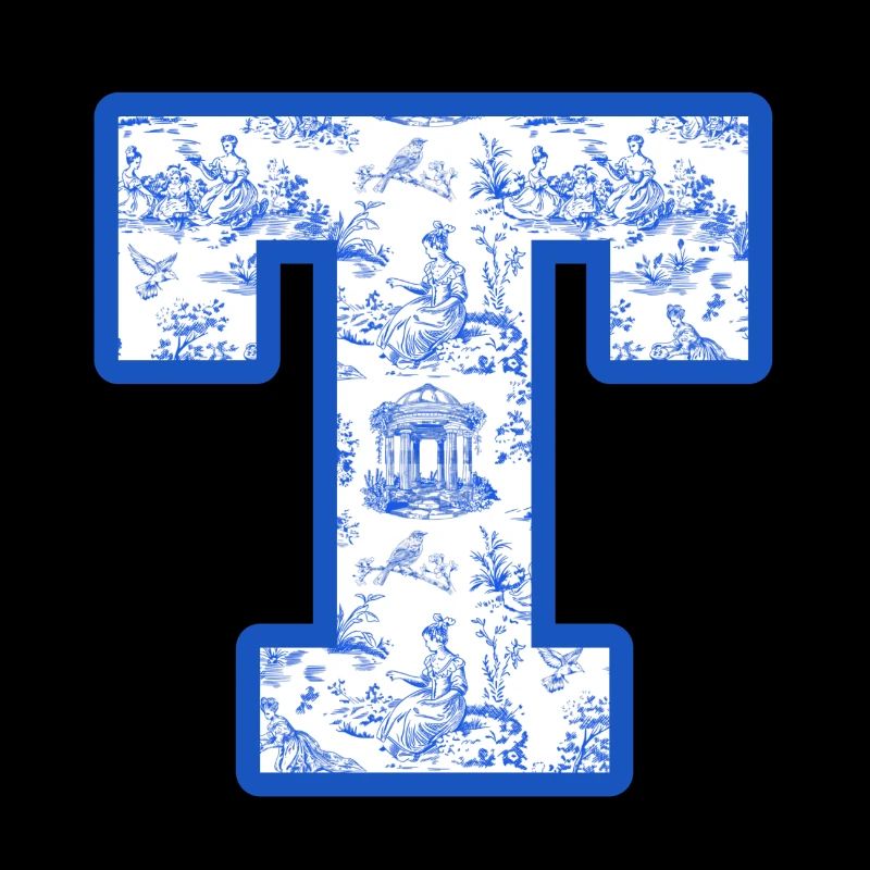 Blauer Chinoiserie-Buchstabe