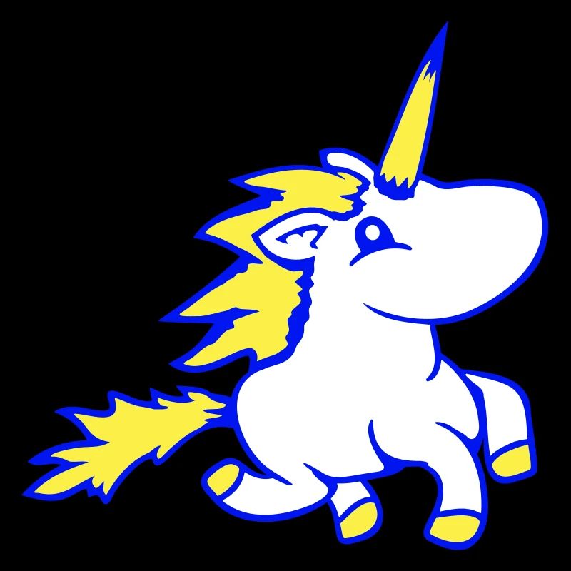 Licorne monte rapide galop mignon cheval de dessin animé