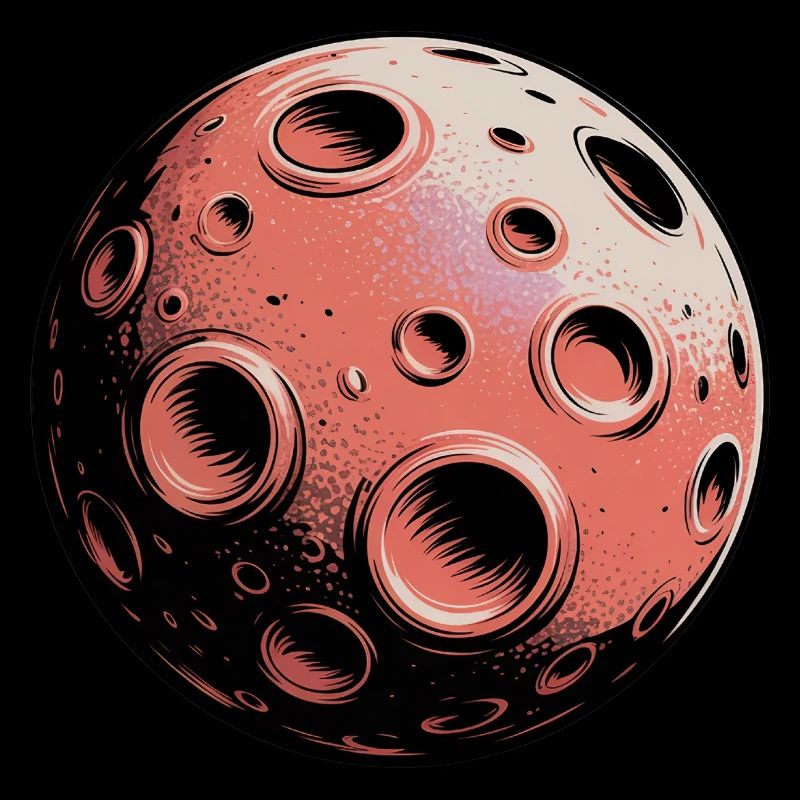 Planet with Craters Sci-Fi Motif