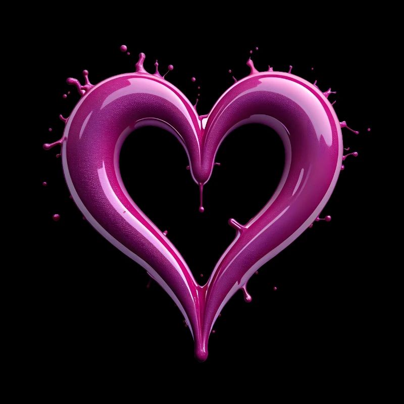 Cœur rose éclaboussé