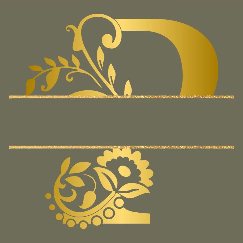 Personalisierter floraler vergoldeter Buchstabe p - Geschenkidee