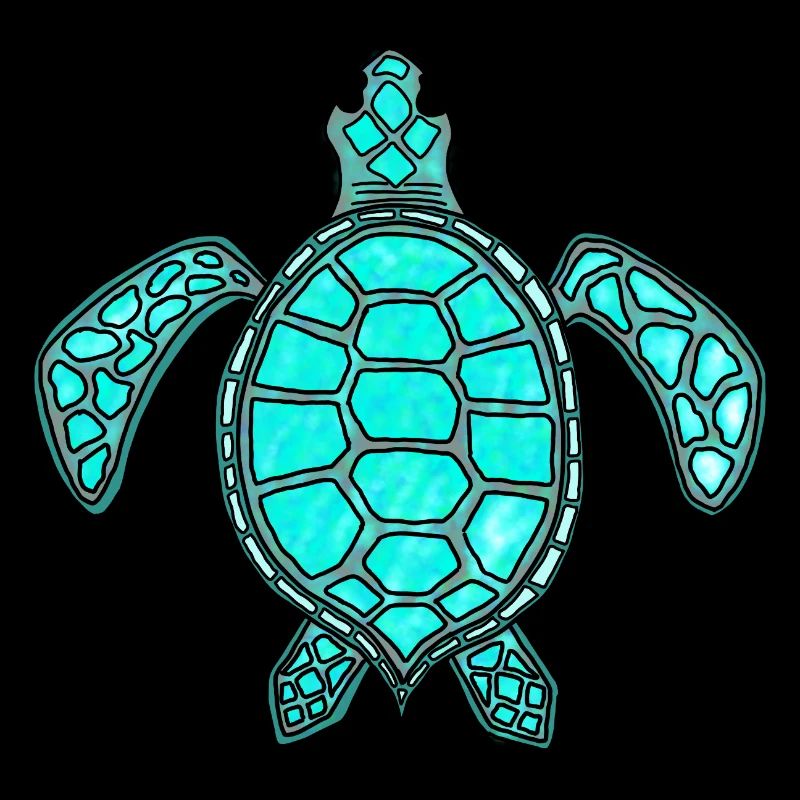 Grüne Schildkröte - türkis