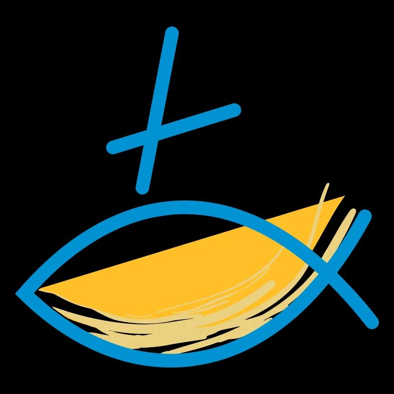 Altkatholischer Logo Fisch Blau/Gelb