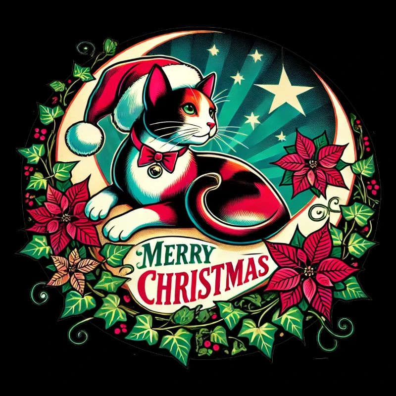 Chat calicot de Noël