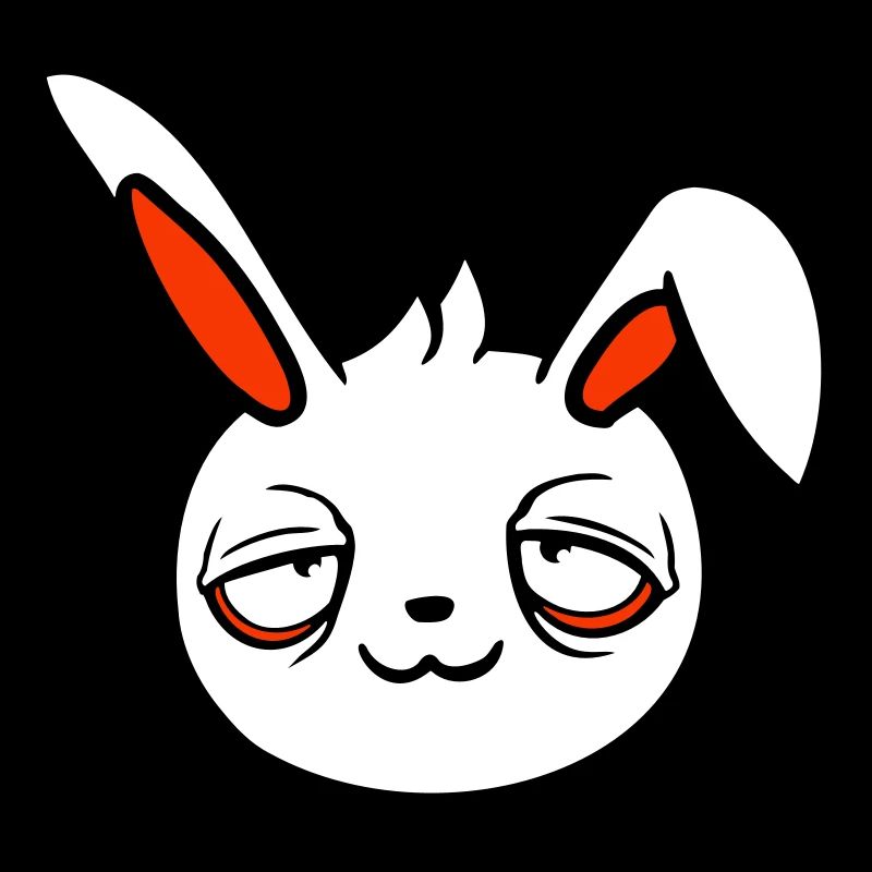 Lapin Fatigué Confus Détendu Rouge Cernes Chill