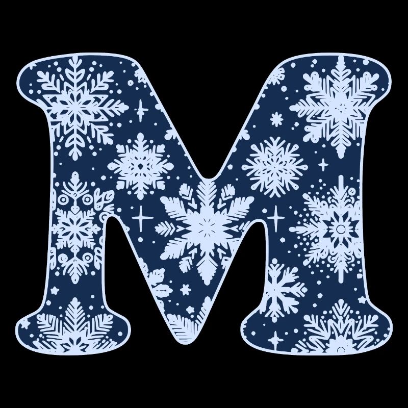Buchstabe M Schneeflocken