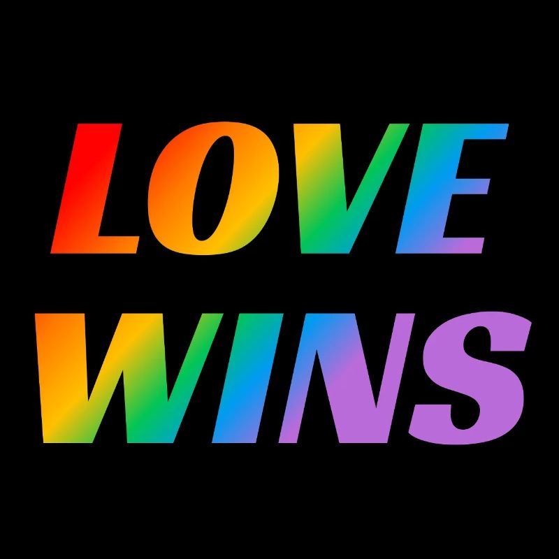 Love Wins LGBT Rainbow Text Gay Pride