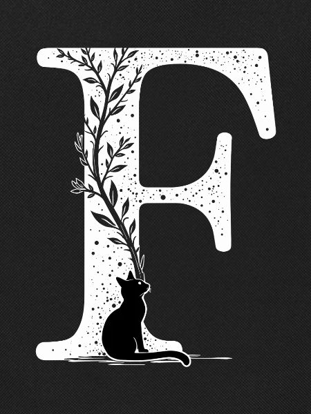 Buchstabe F mit Katze