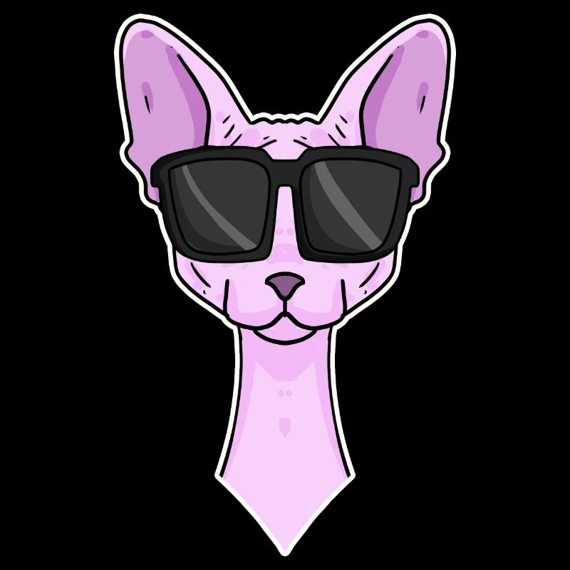 Chat cool avec lunettes de soleil - race de chat Sphynx