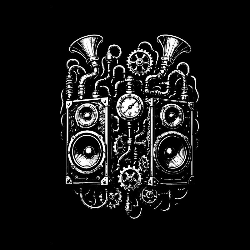 Illustration du matériel audio steampunk