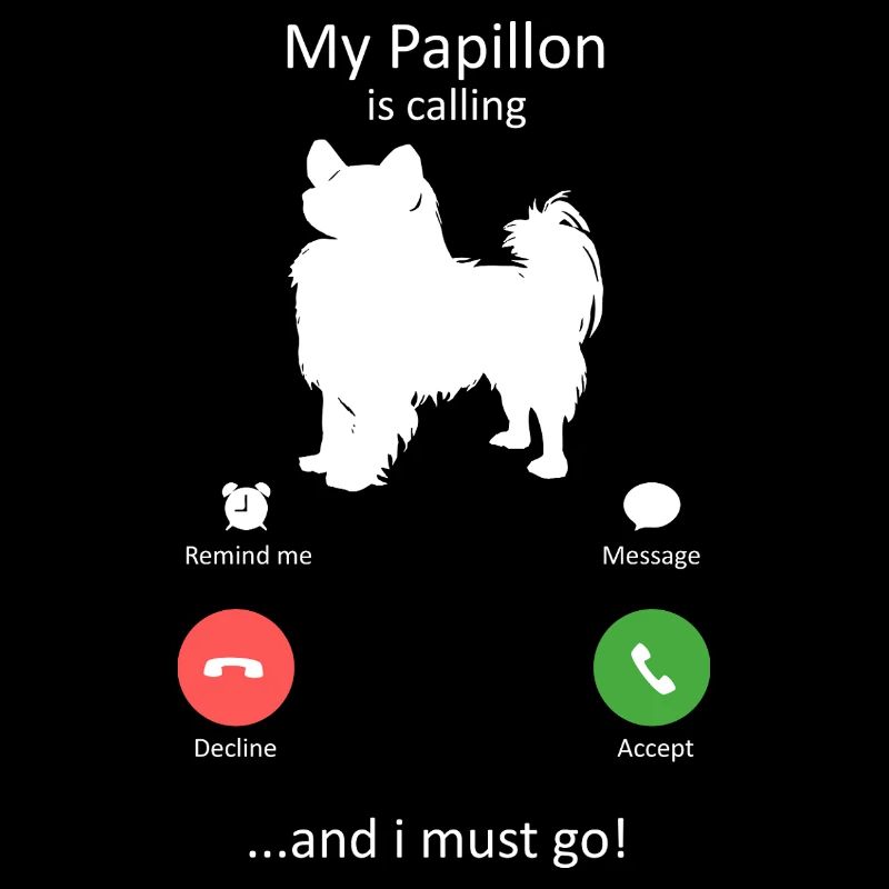 Interface de téléphone intelligent Papillon Dog Calling