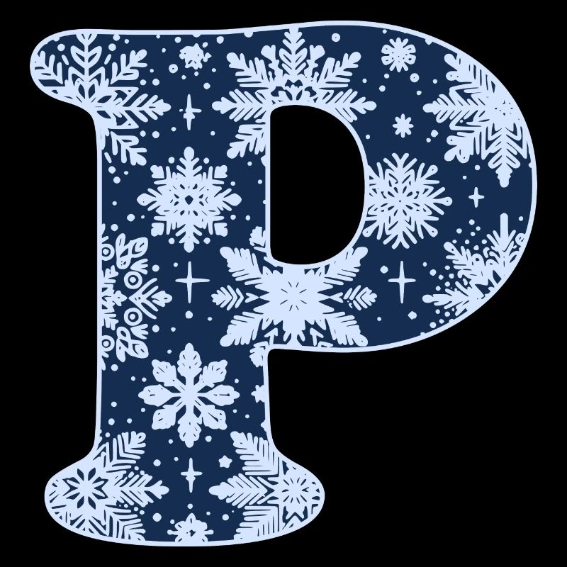 Buchstabe P Schneeflocken