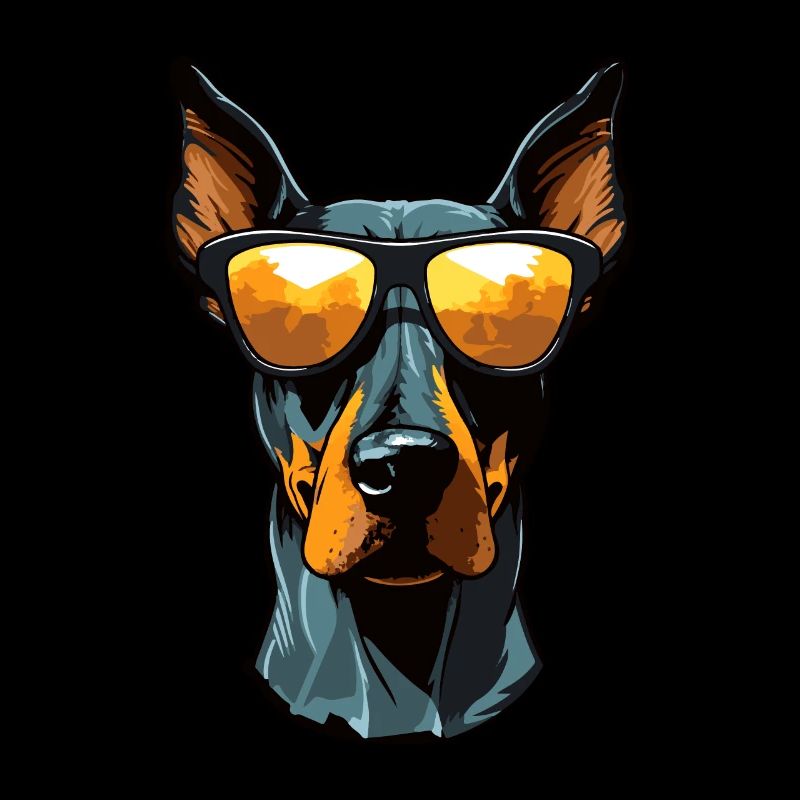 Doberman Dog Head Portrait Cool