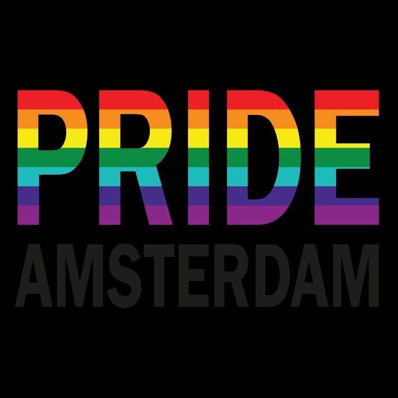 Pride Amsterdam in Regenbogenfarbe und Schwarz