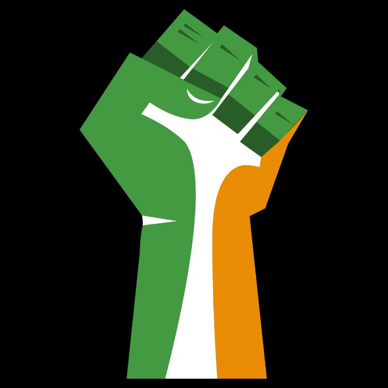 Le poing levé (vert, blanc, orange)