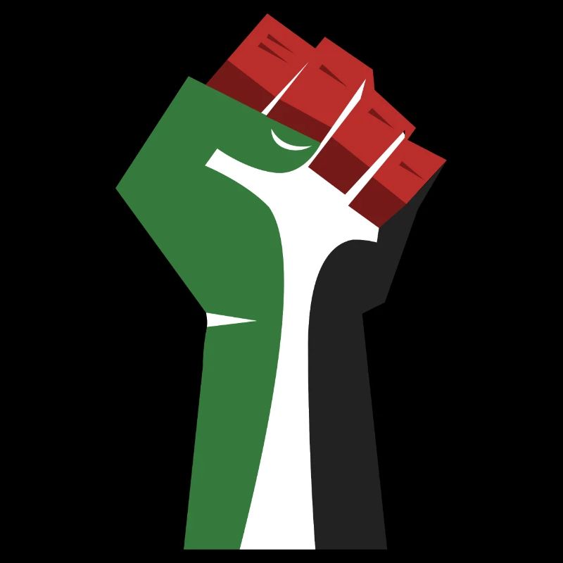 Le poing levé (vert, blanc, noir, rouge)