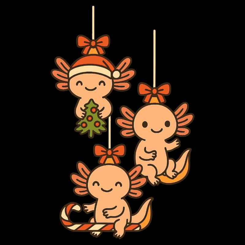 Mignon pendentif de Noël axolotl