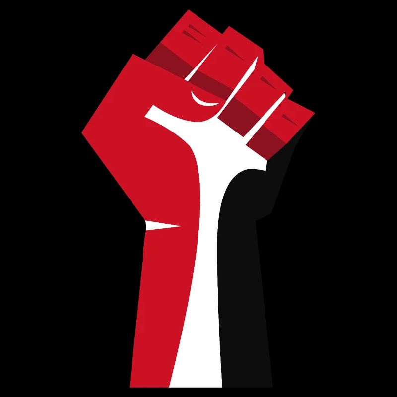Le poing levé (rouge, blanc, noir)