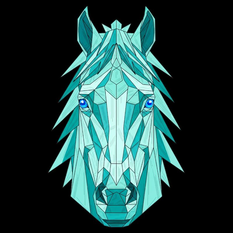 Cheval géométrique : Prisme sarcelle