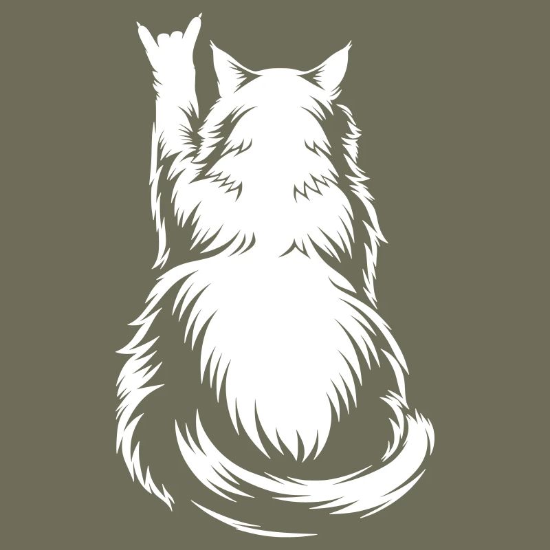 Rock Cat Back View – Devil Horns