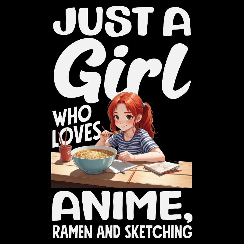 Mädchen Liebt Anime Ramen Und Zeichnen