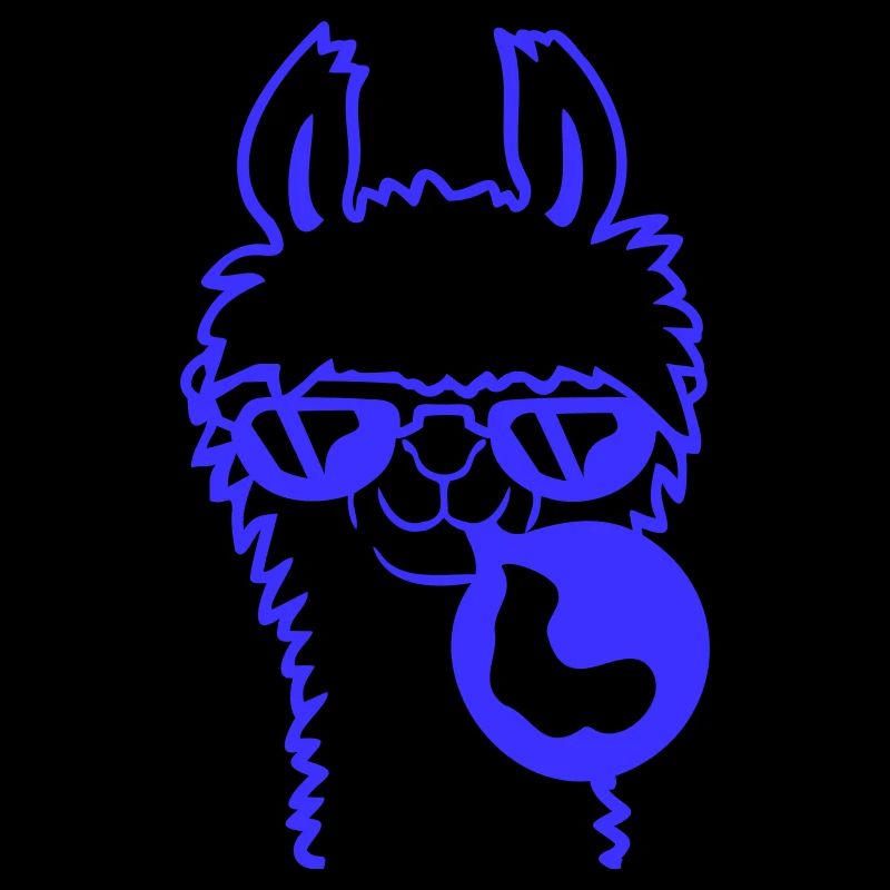 Llama chewing gum bubble bubble blowing alpaca