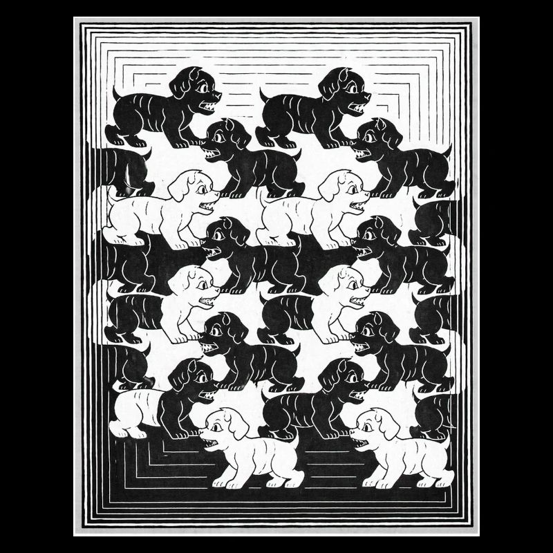 Dackelwelpen im monochromen Muster