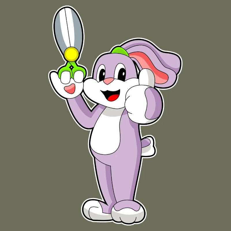 Ciseaux de coiffeur lapin