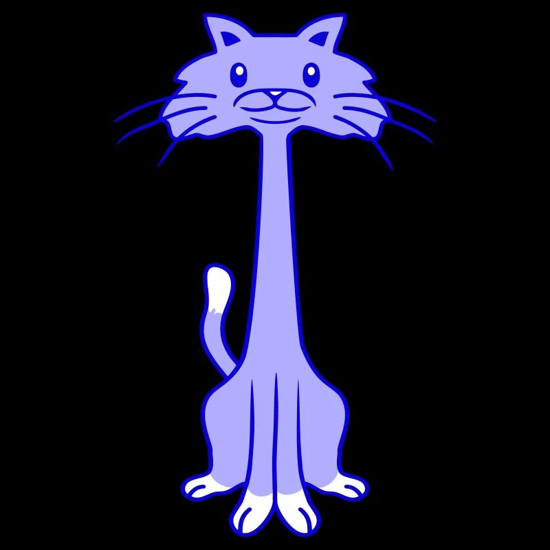 Funny Long Neck Cat Looking Cheerful Smiling