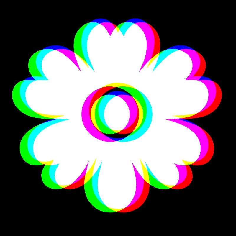 EDM Tricolore - Fleurs - Glitch - Style Rave