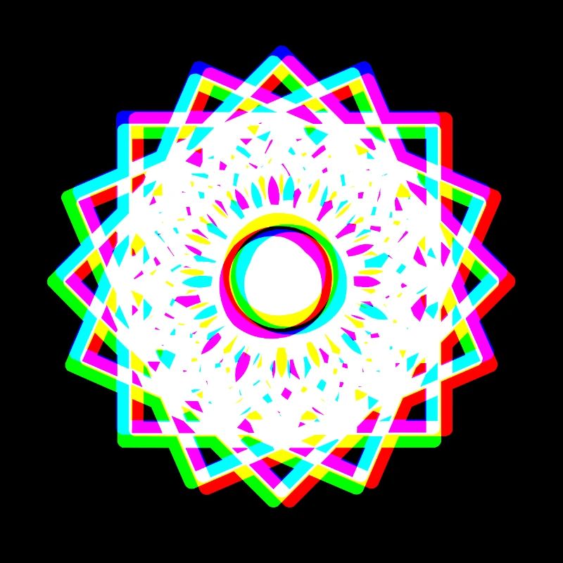 EDM Trikolor - Geometrical Mandala 2 - Glitch