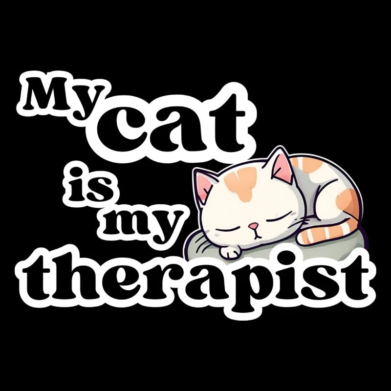 Mon chat est mon thérapeute Chat endormi mignon