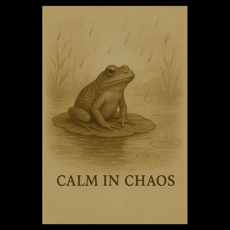 Calme dans le chaos : Grenouille sur l’étang