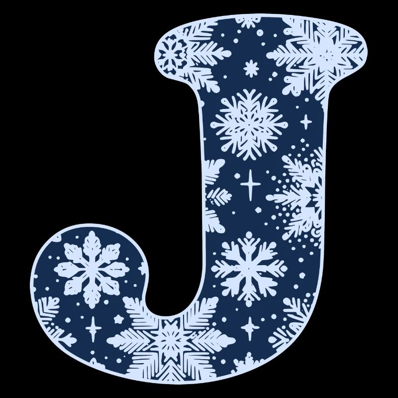 Lettre J Flocons de neige